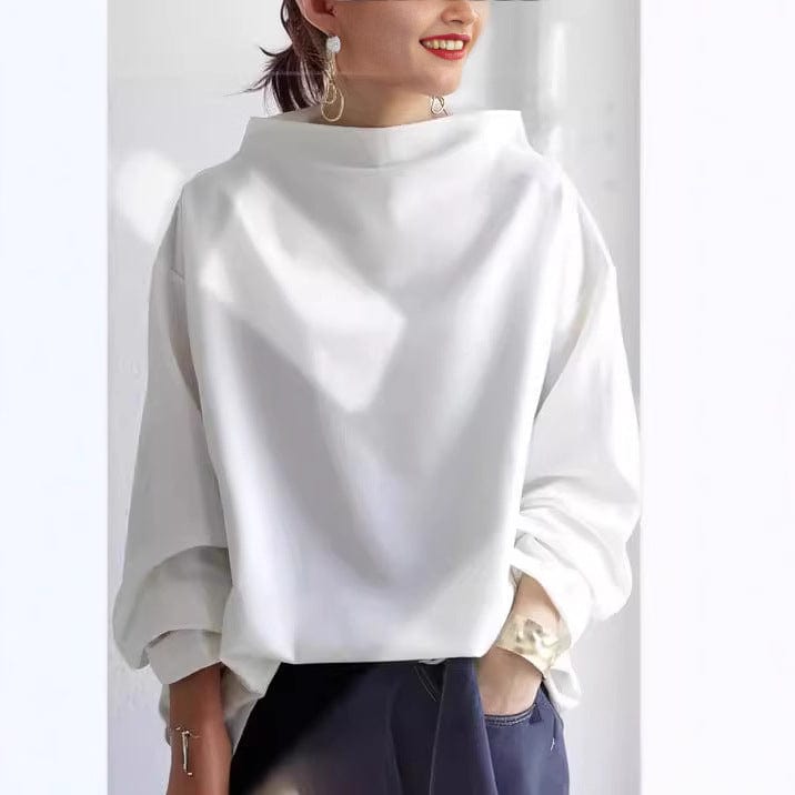 Ella – Oversized Funnel Neck Knit Sweater