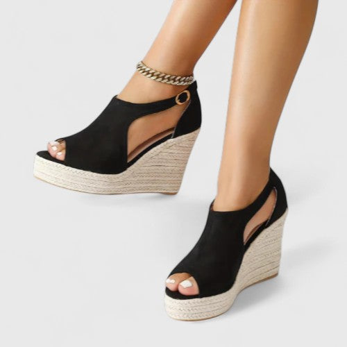 Riley – Peep Toe Platform Wedge Sandals