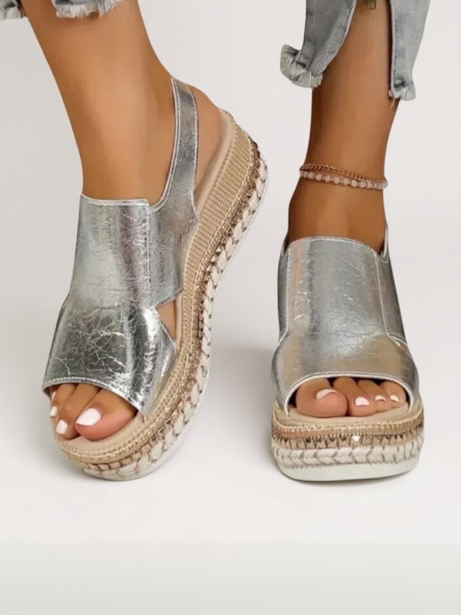 Iris – Crisscross Espadrille Platform Wedge Sandals