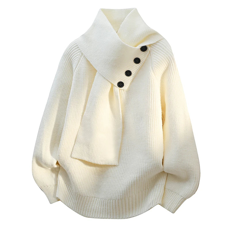 Sadie – Scarf Neck Knit Sweater