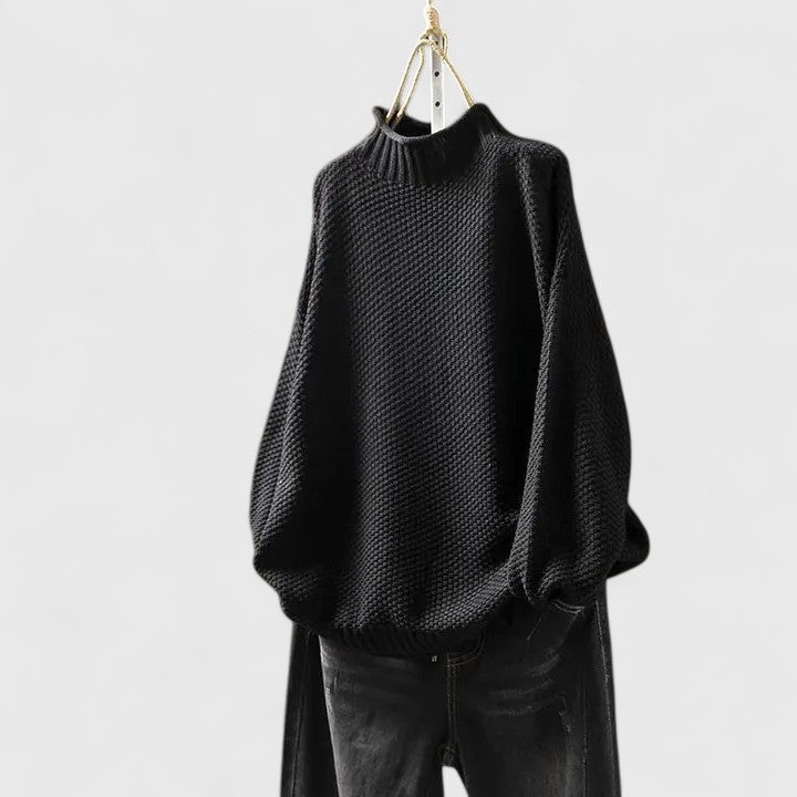 Natalie – Mock Neck Relaxed Knit Sweater