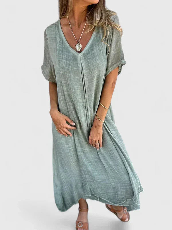 Abigail – V Neck Flowy Summer Maxi Dress