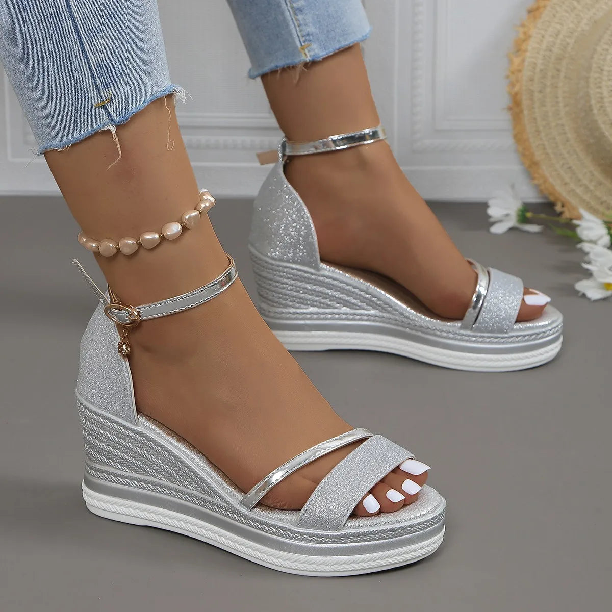 Talia – Ankle Strap Espadrille Wedge Sandals