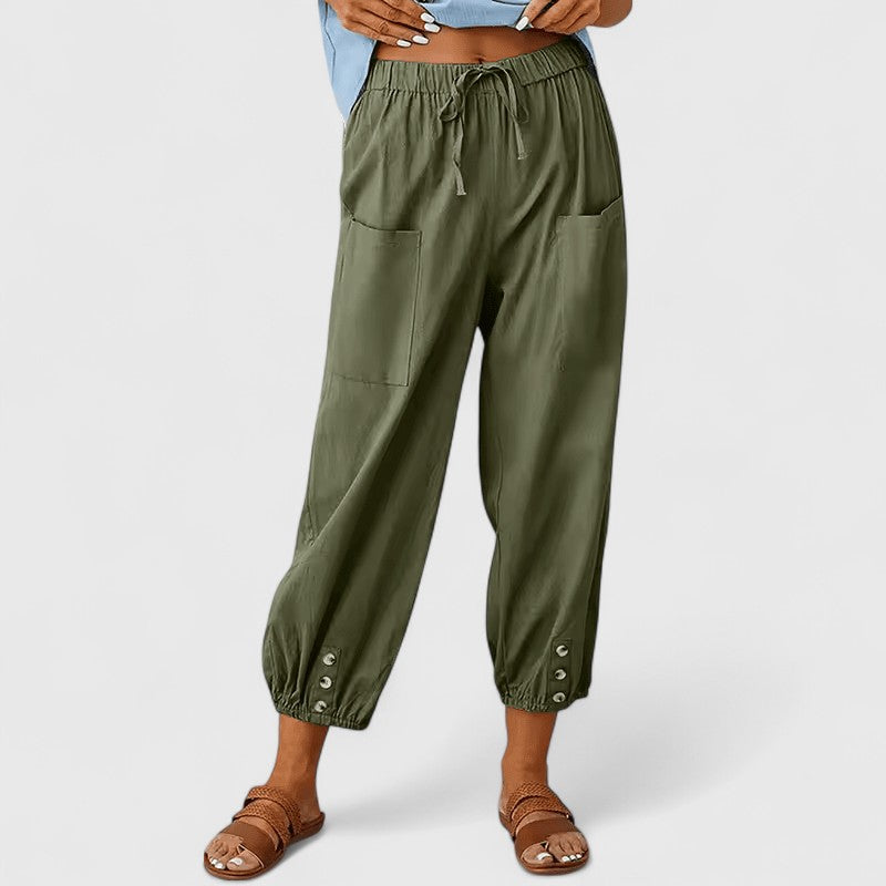 Isabelle – Elastic Waist Cropped Harem Pants