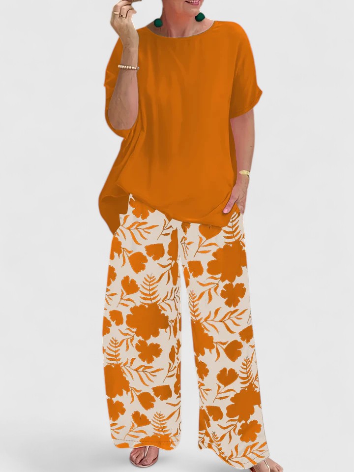 Faith – Floral Wide Leg Pants And Top Set