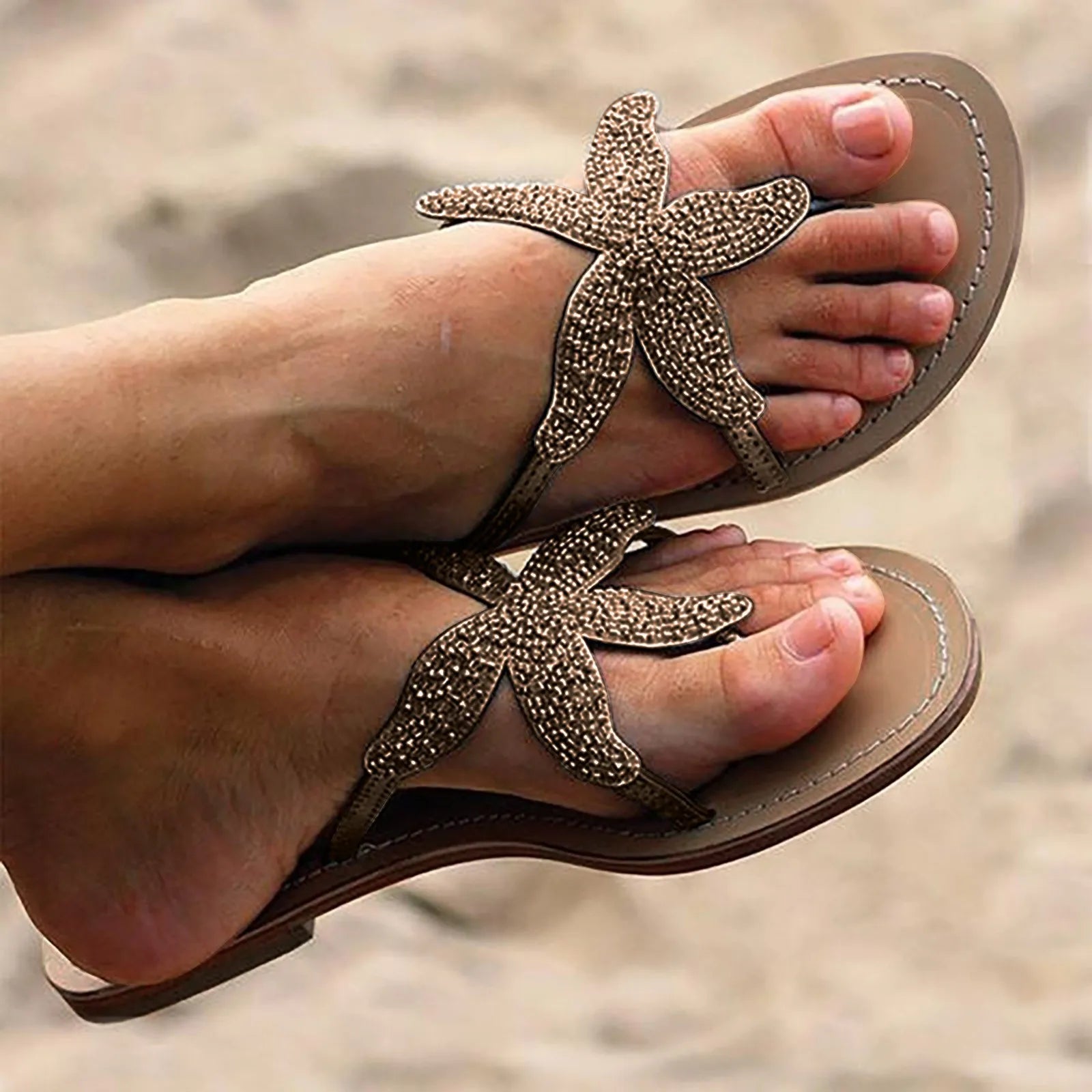 Josephine – Rhinestone Starfish Thong Sandals