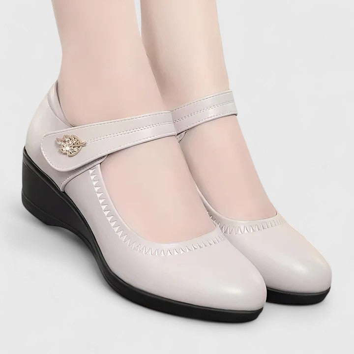 Mariana – Low Wedge Round Toe Mary Jane Shoes