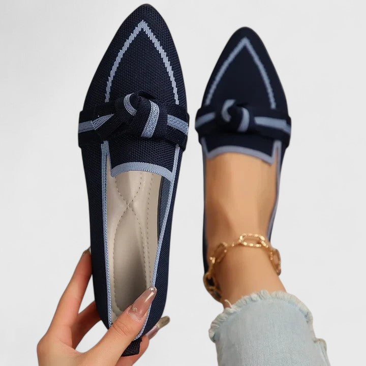 Anna – Pointed Toe Knot Slip On Flats