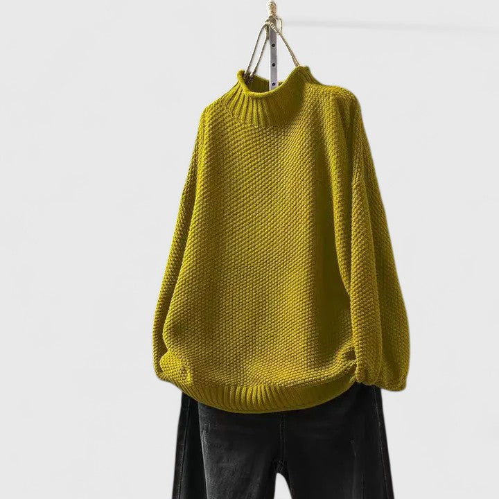 Natalie – Mock Neck Relaxed Knit Sweater