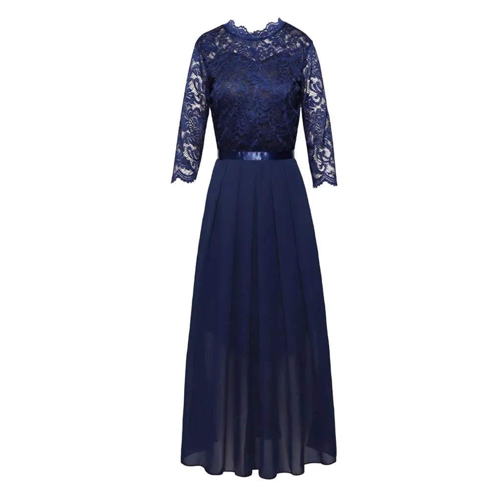 Harmony – Lace Chiffon Formal Maxi Dress