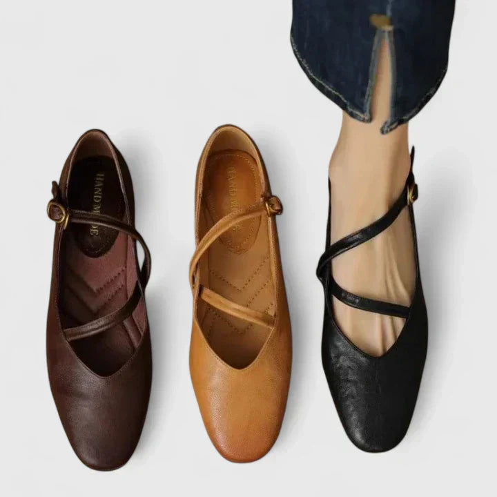 Ruby – Criss Cross Strap Ballet Flats
