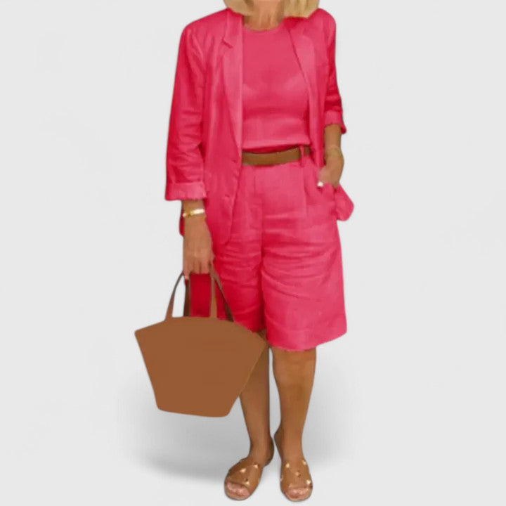 Adelaide – Open Front Blazer and Bermuda Shorts Set