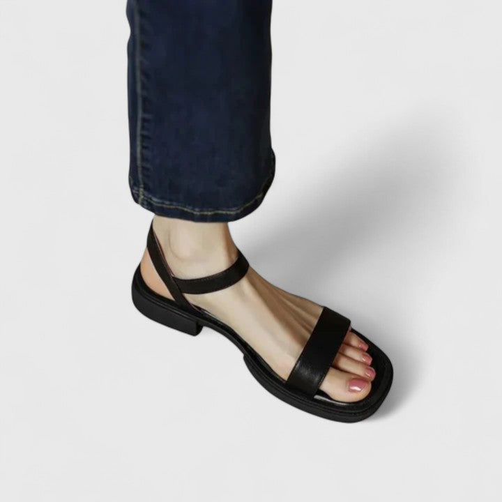 Liliana – Square Toe Ankle Strap Block Heel Sandals
