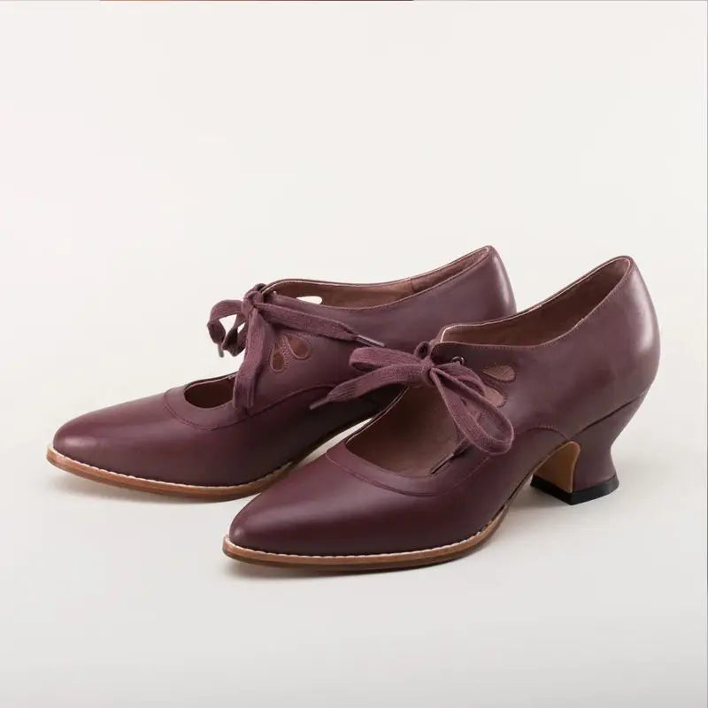 Rosalie – Pointed Toe Bow Kitten Heels