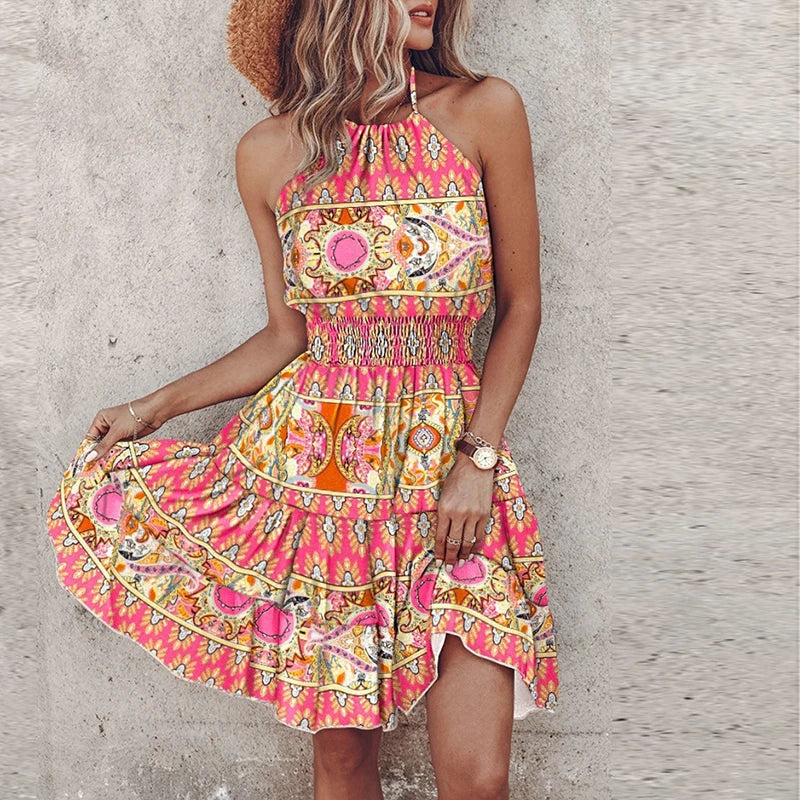 Cara – Floral Print Tiered Summer Mini Dress