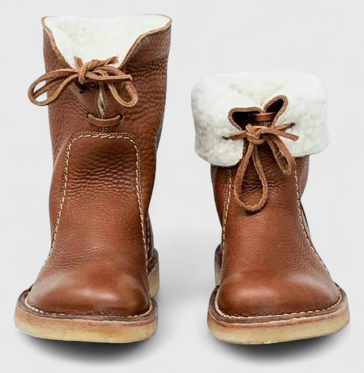 Talia – Suede Faux Fur Trim Ankle Boots