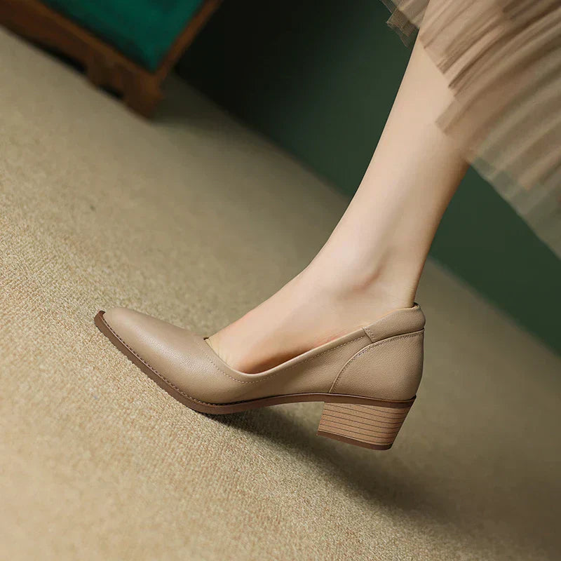 Natalie – Pointed Toe Slingback Low Heel Pumps