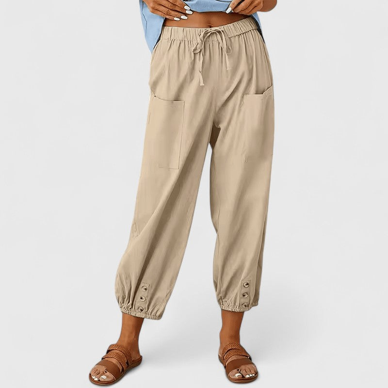 Isabelle – Elastic Waist Cropped Harem Pants