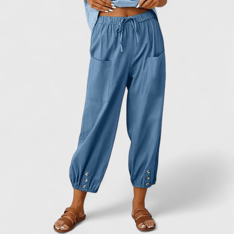 Isabelle – Elastic Waist Cropped Harem Pants