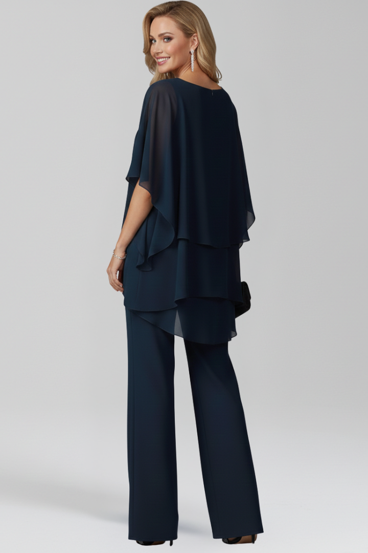 Camille – Cold Shoulder Ruffle Wide Leg Jumpsuit