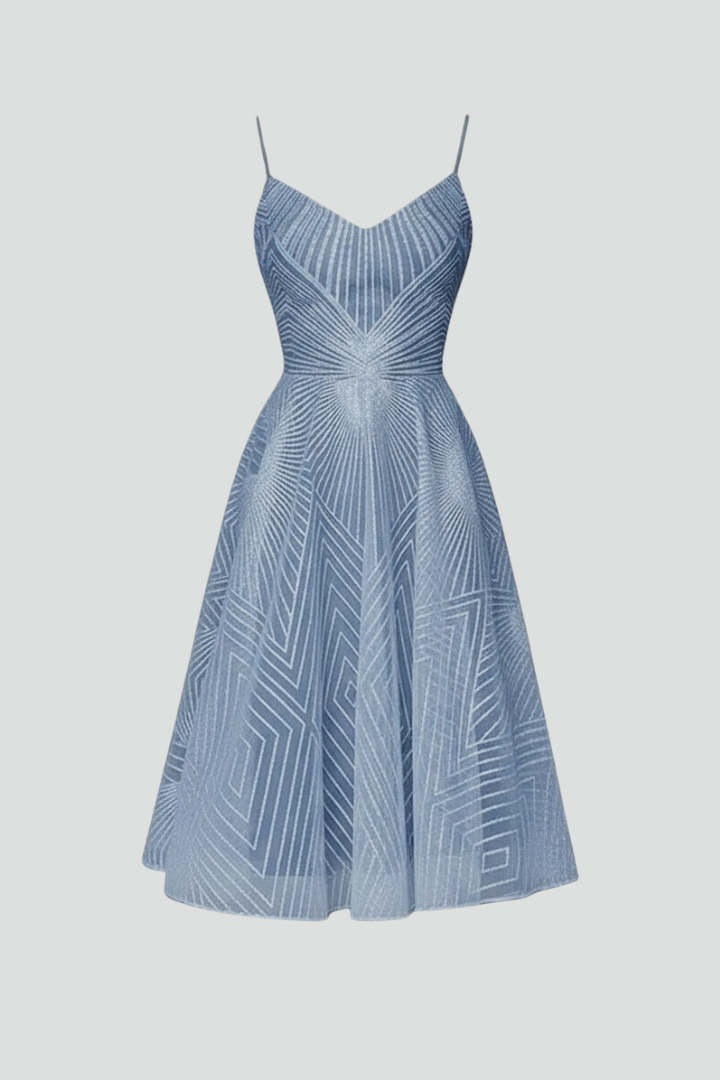 Matilda – Geometric Jacquard Fit and Flare Cocktail Dress