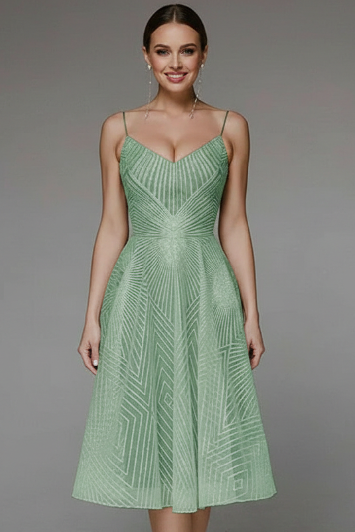 Matilda – Geometric Jacquard Fit and Flare Cocktail Dress