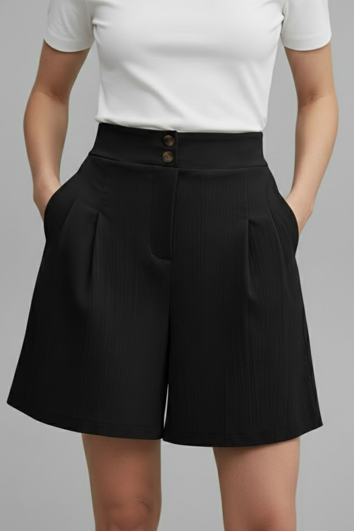 Eden – Pleated High Waist Wide Leg Shorts
