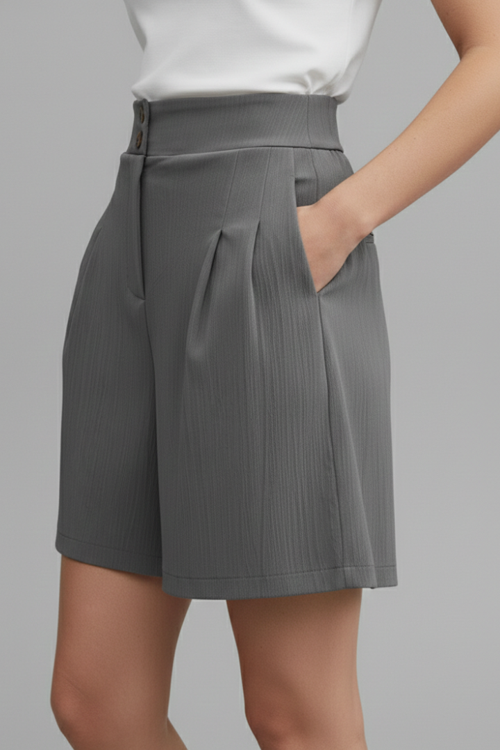 Eden – Pleated High Waist Wide Leg Shorts