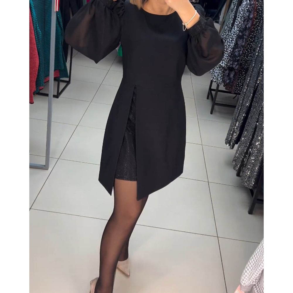 Evelyn – Balloon Sleeve A Line Mini Dress