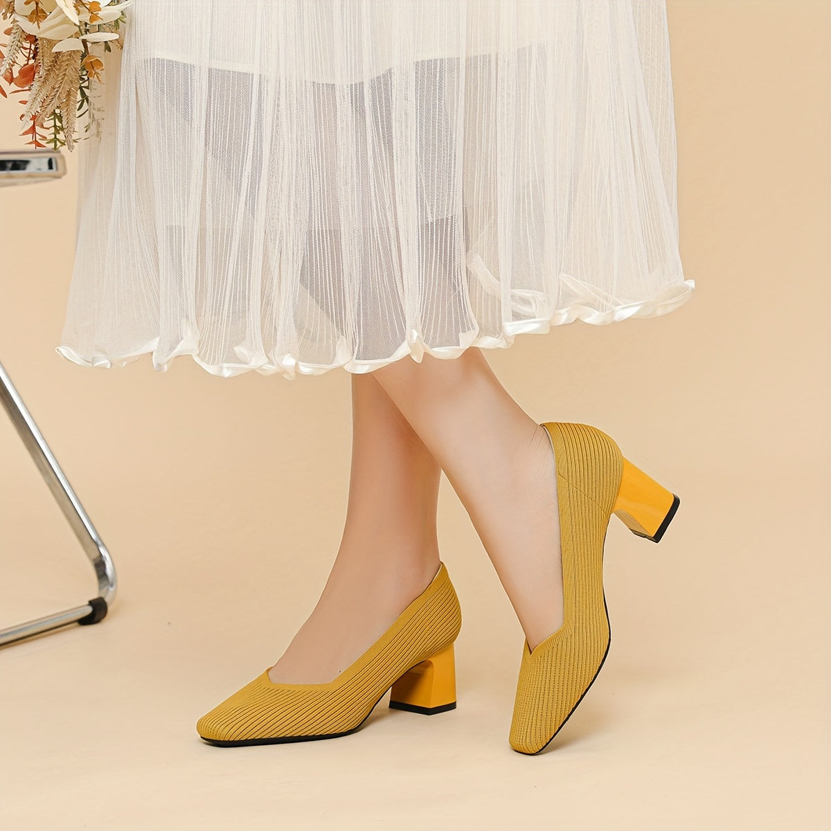 Brooke – Pointed Toe Block Heel Pumps