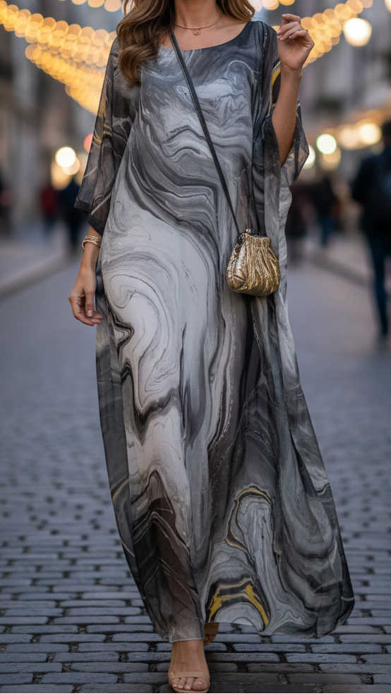 Valentina – Batwing Sleeve Kaftan Evening Maxi Dress