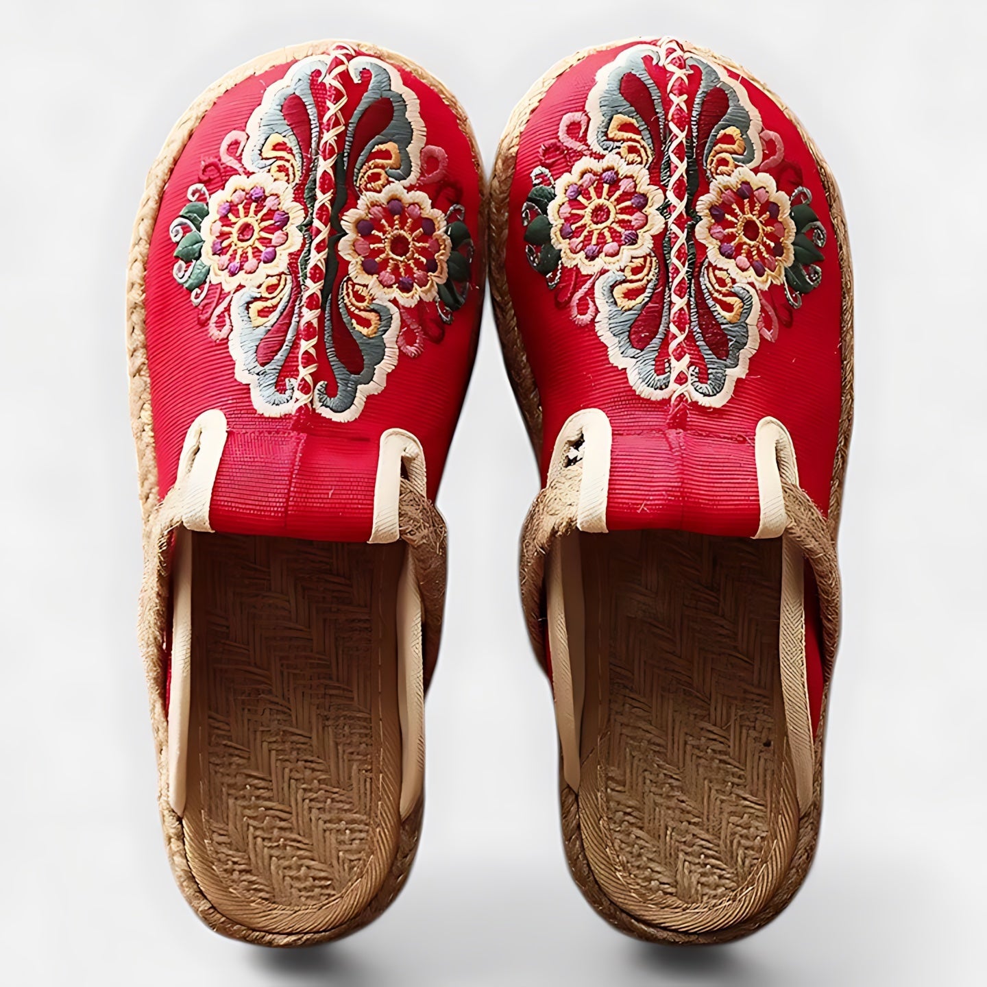 Abigail – Floral Embroidered Closed Toe Mules