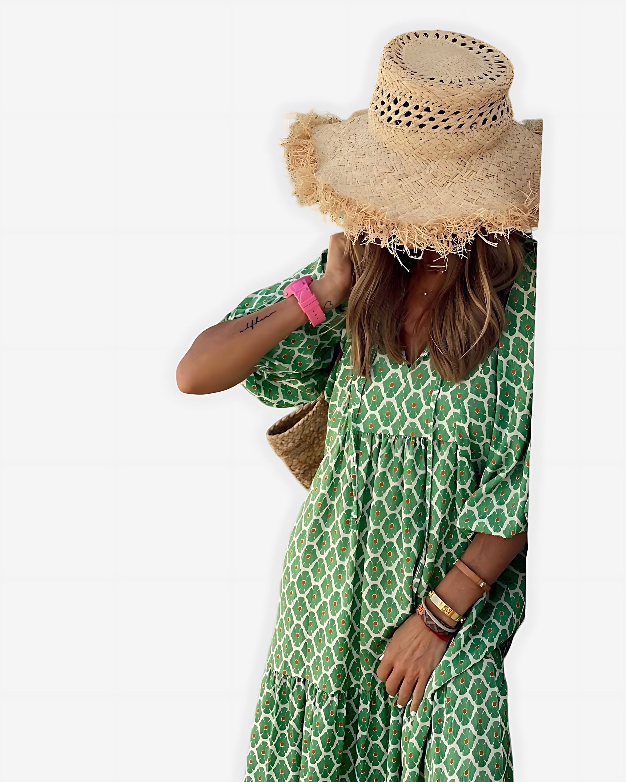 Abigail – Floral Print Oversized Boho Maxi Dress