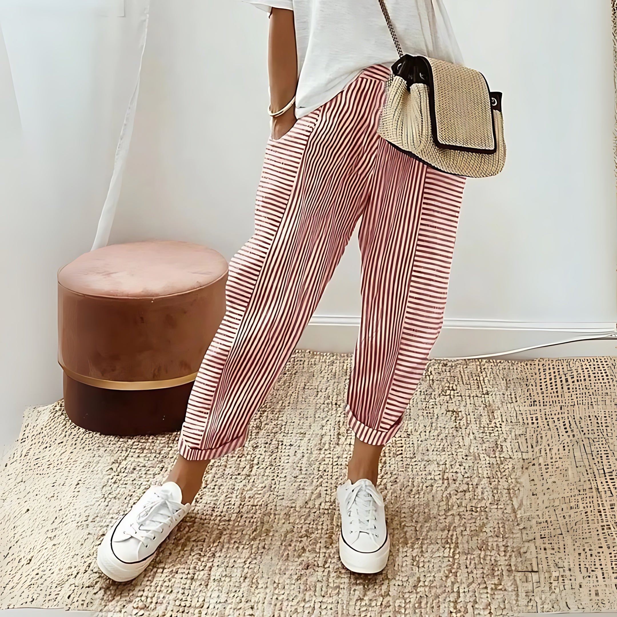Abigail – Striped Tapered Jogger Pants