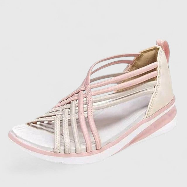 Penelope – Strappy Slingback Low Wedge Sandals