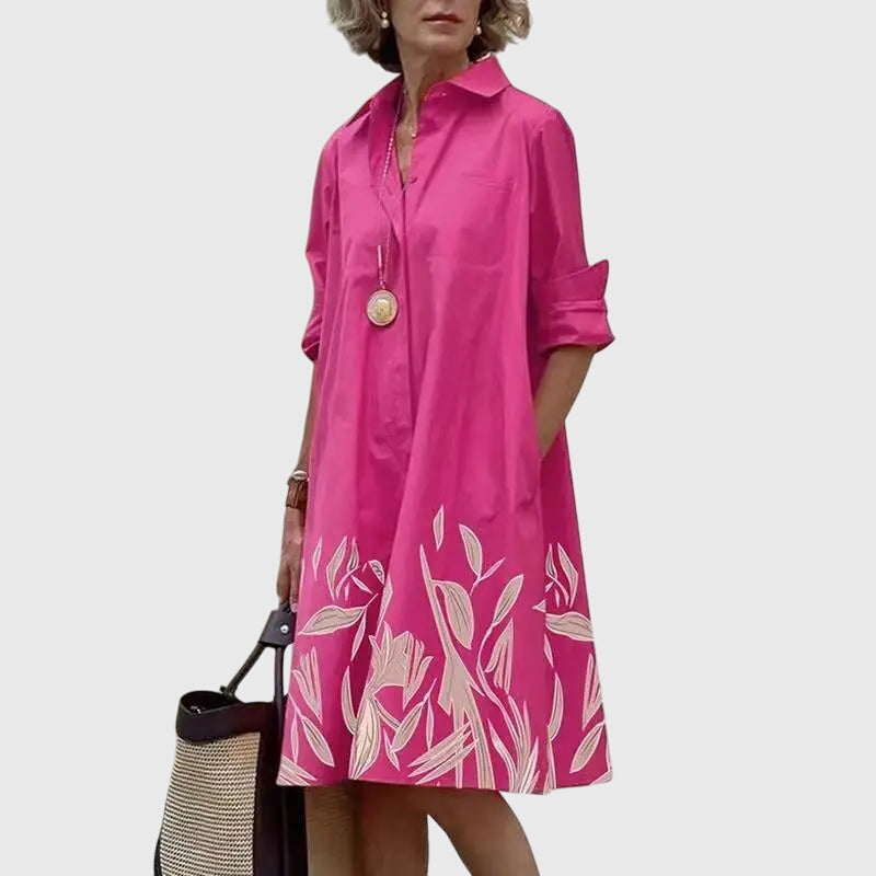 Hannah – Collared A Line Shirt Dress