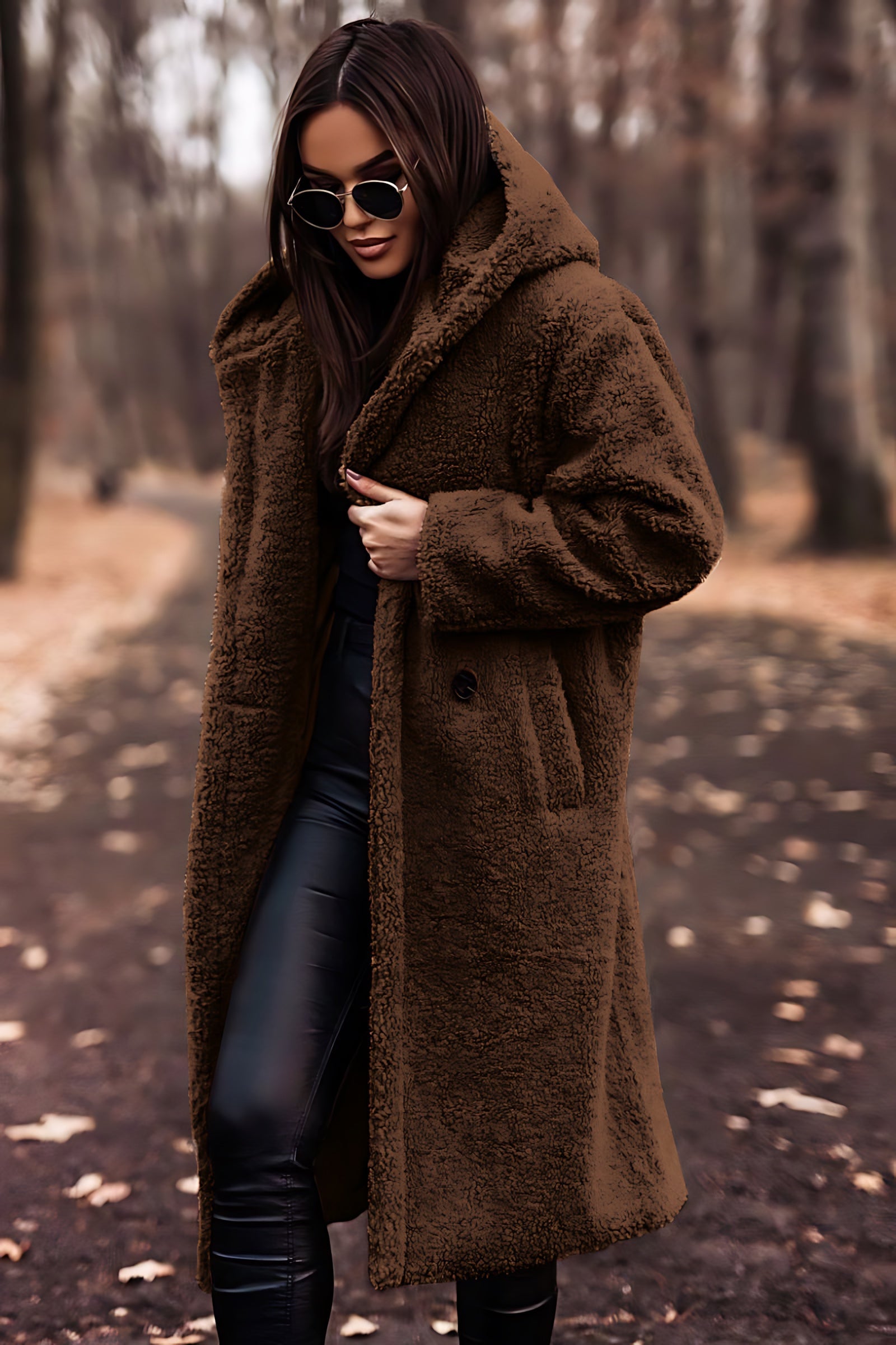 Ada – Faux Fur Teddy Longline Coat