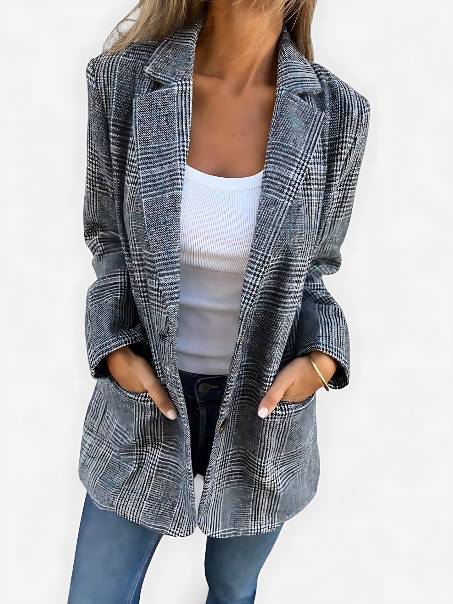 Adalynn – Plaid Oversized Blazer