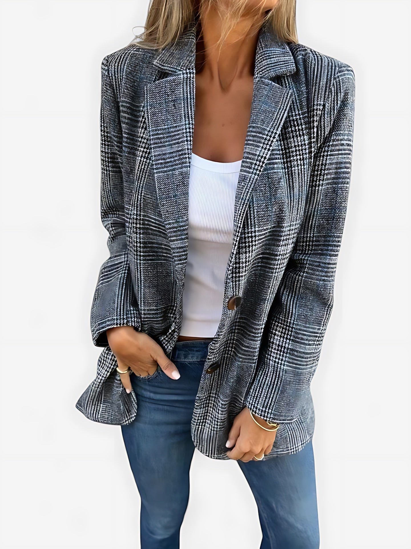 Adalynn – Plaid Oversized Blazer