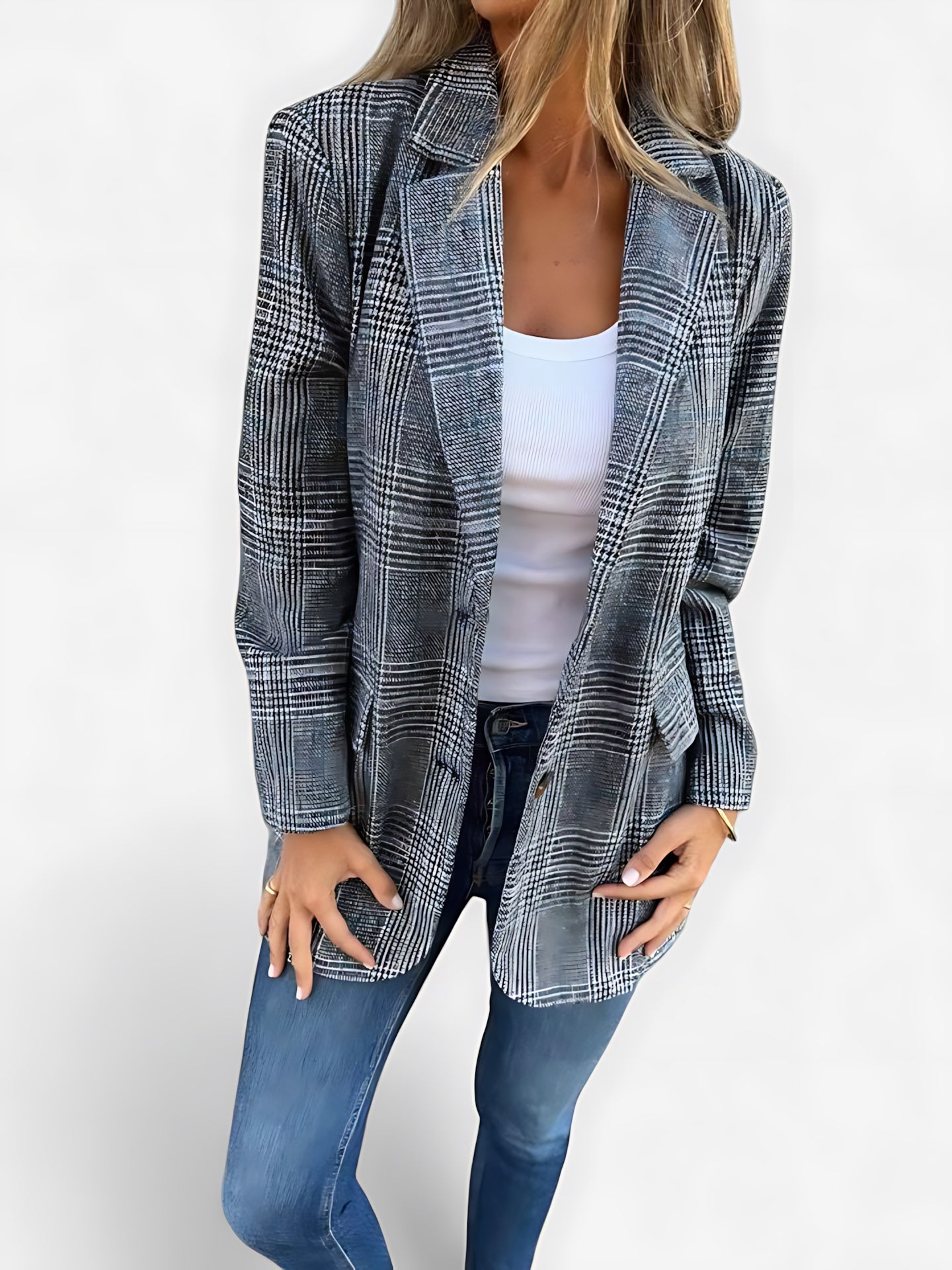 Adalynn – Plaid Oversized Blazer