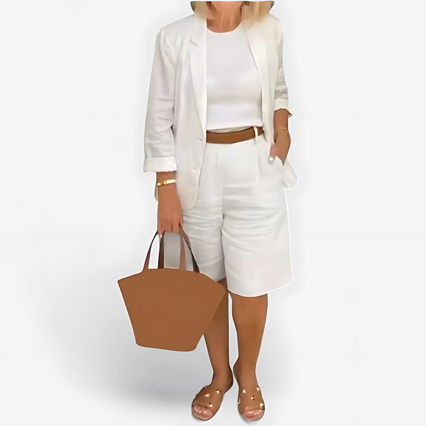 Adelaide – Open Front Blazer and Bermuda Shorts Set