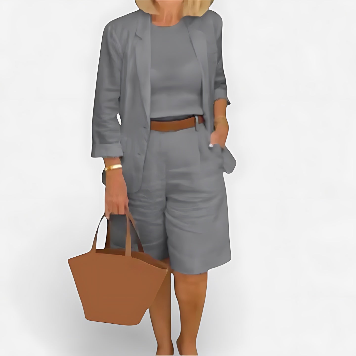 Adelaide – Open Front Blazer and Bermuda Shorts Set