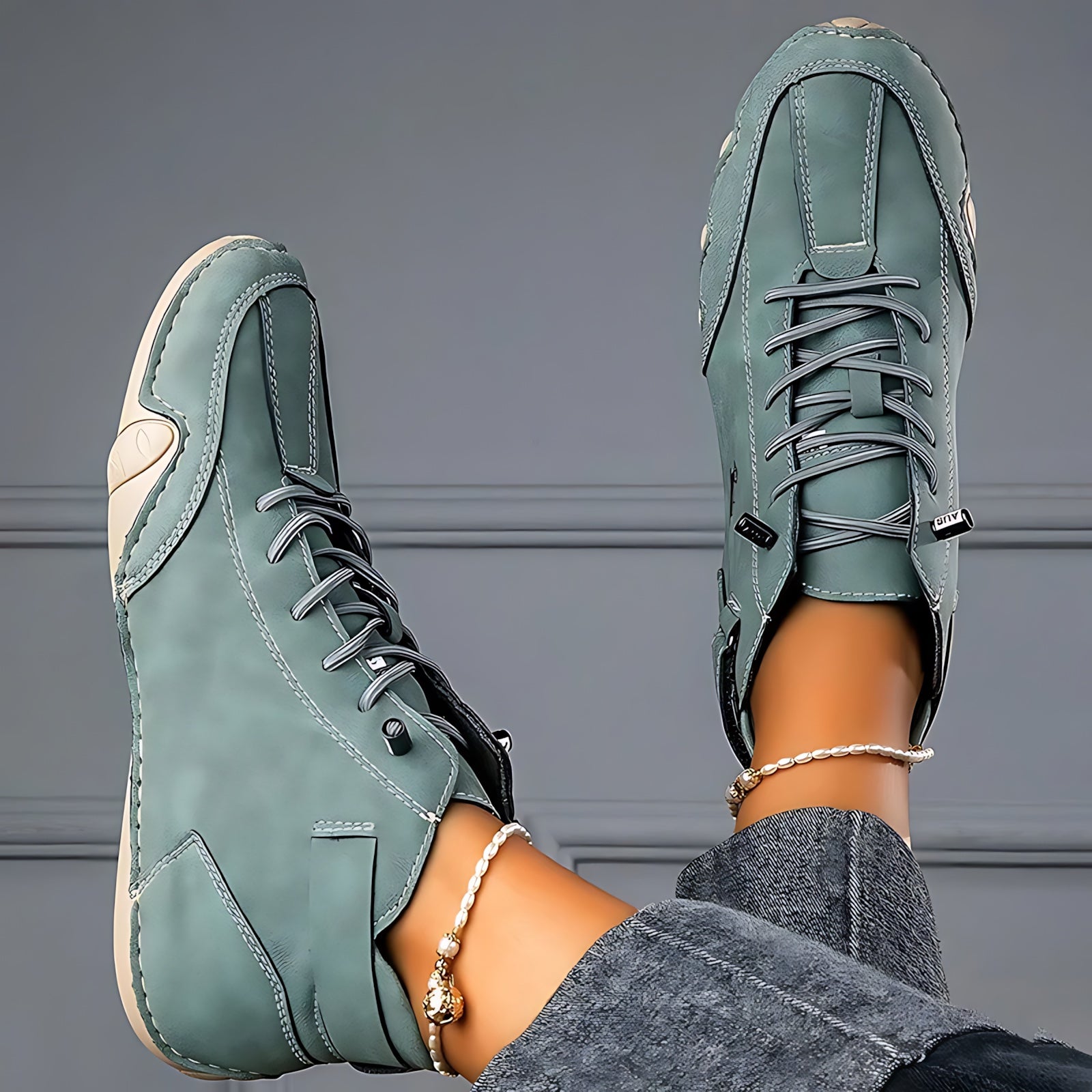 Adelaide – Suede Lace Up Flat Ankle Boots