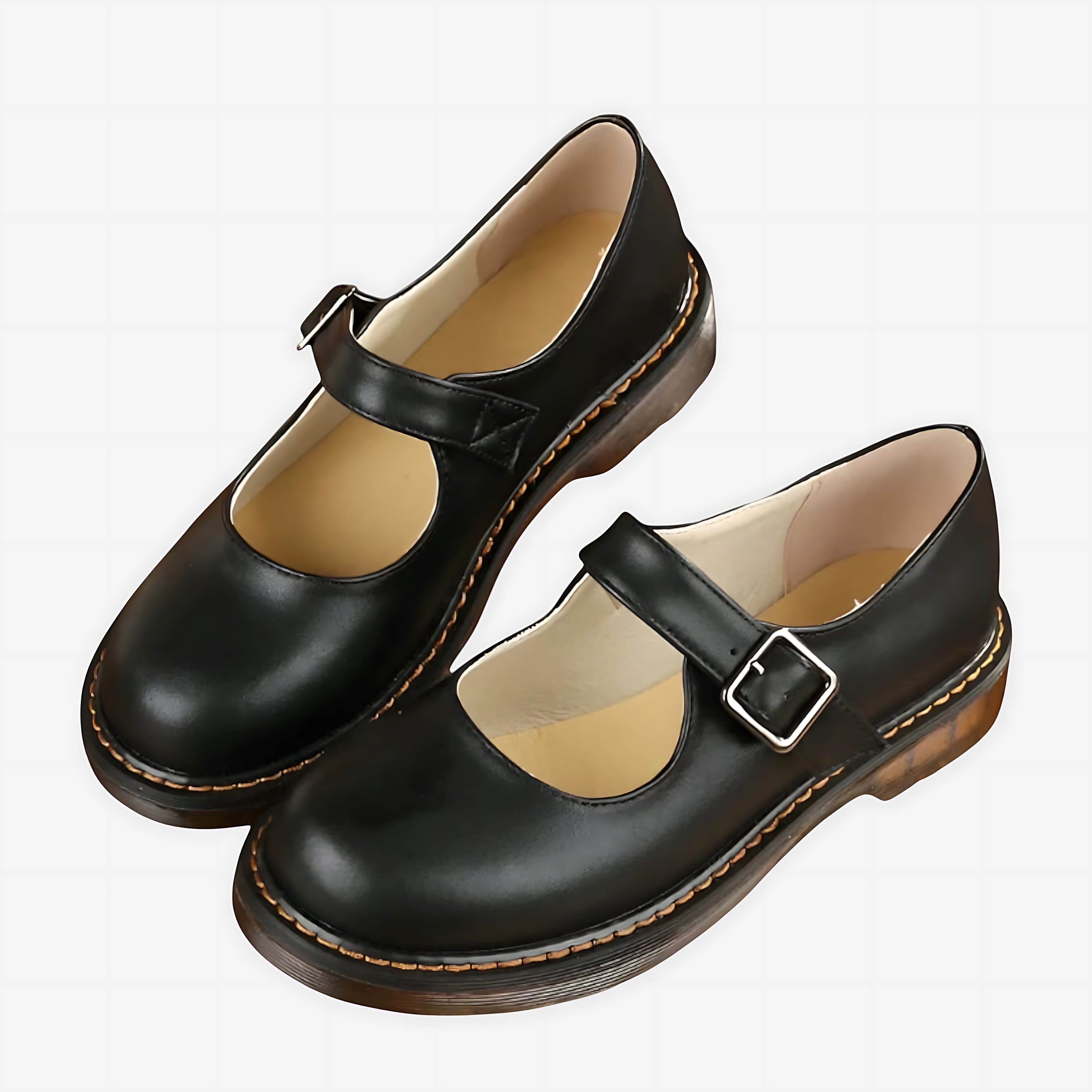 Adeline – Faux Leather Mary Jane Flats
