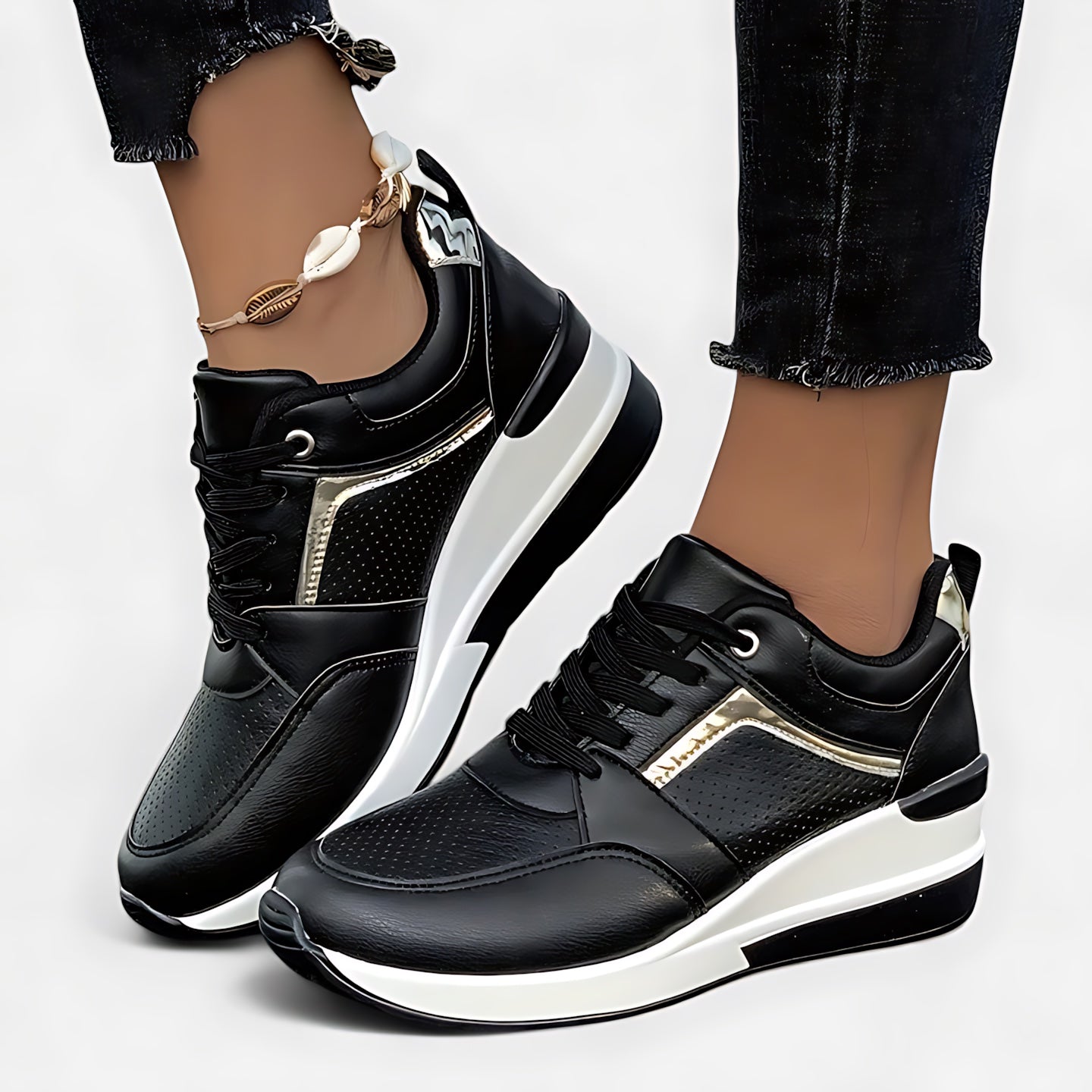 Alice – Lace Up Hidden Wedge Platform Sneakers