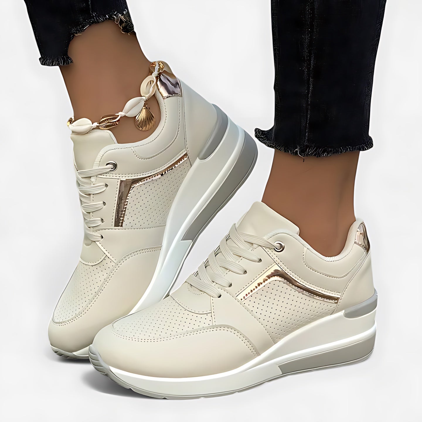 Alice – Lace Up Hidden Wedge Platform Sneakers
