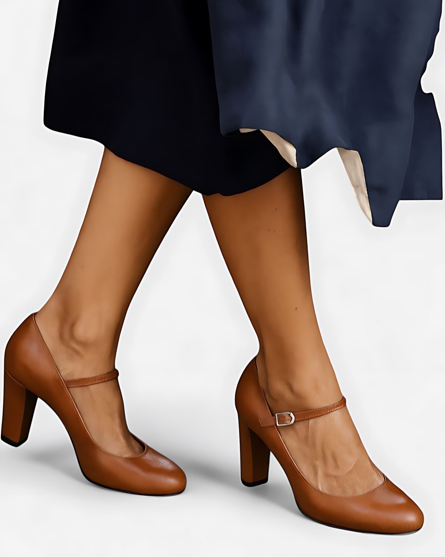 Alice – Round Toe Mary Jane Block Heel Pumps