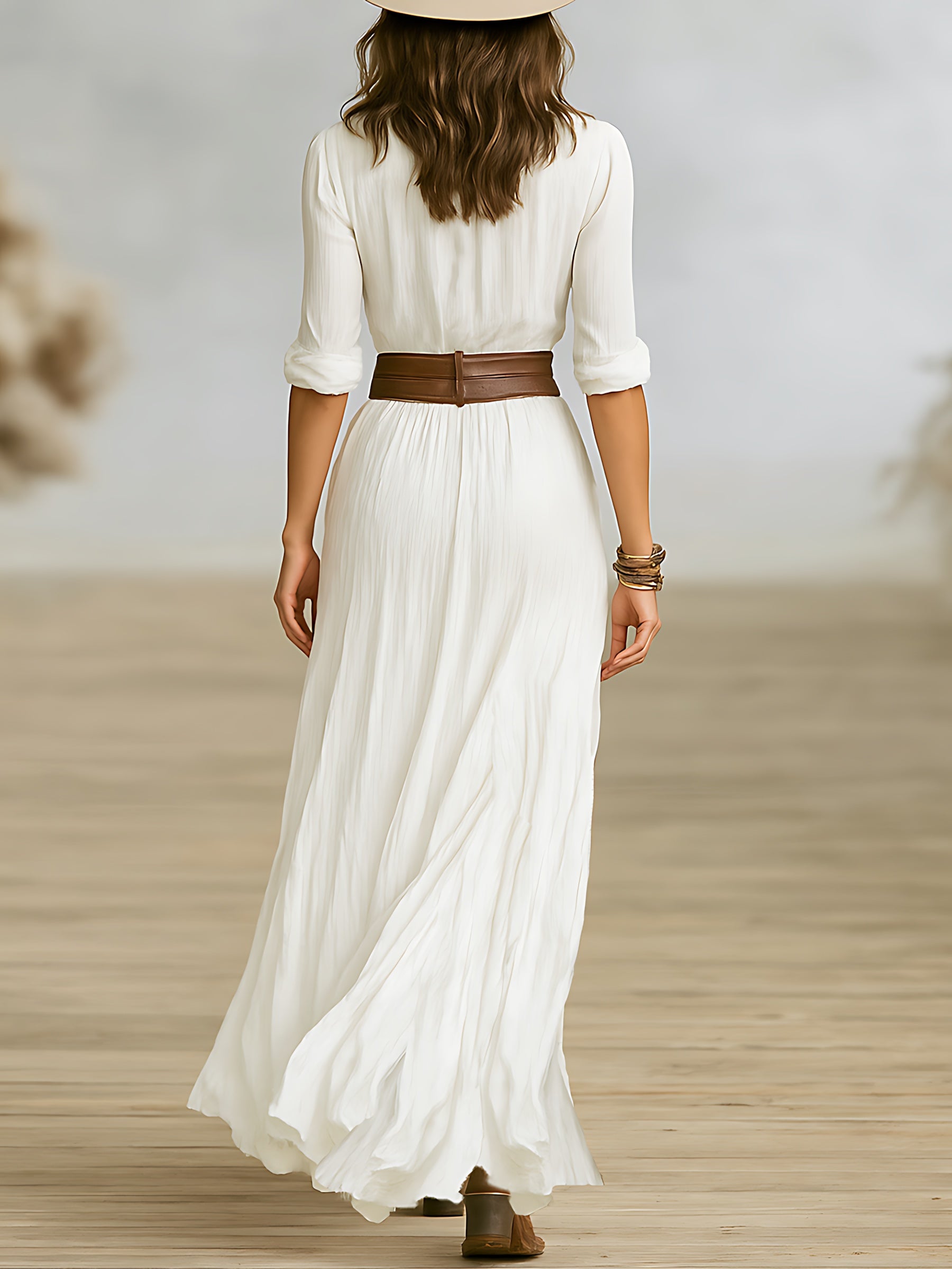 Alice – Tie Waist Wrap Maxi Shirt Dress