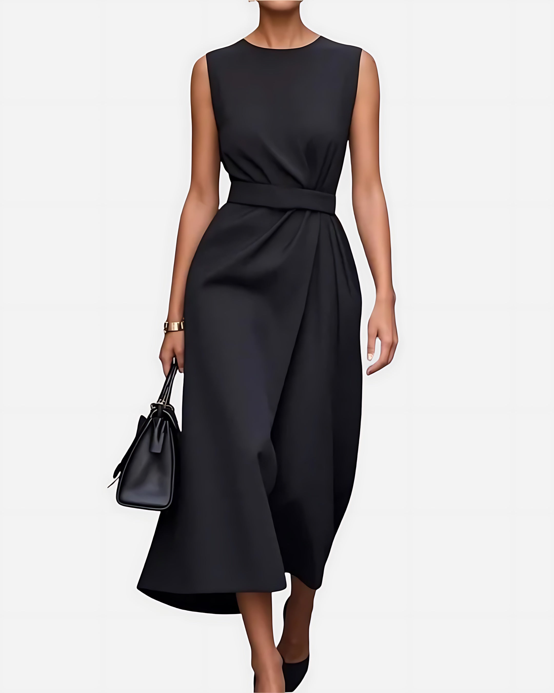 Allison – Ruched Wrap Cocktail Midi Dress