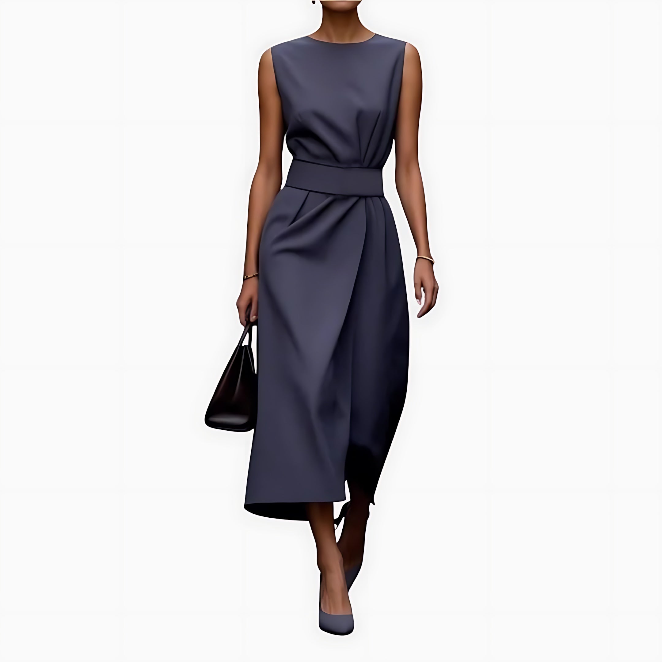 Allison – Ruched Wrap Cocktail Midi Dress